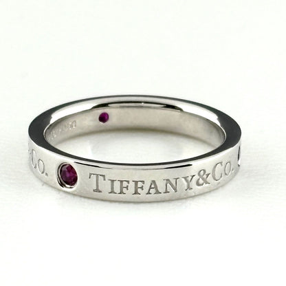 Tiffany & Co Flat Band Ring Platinum Ruby — view 2