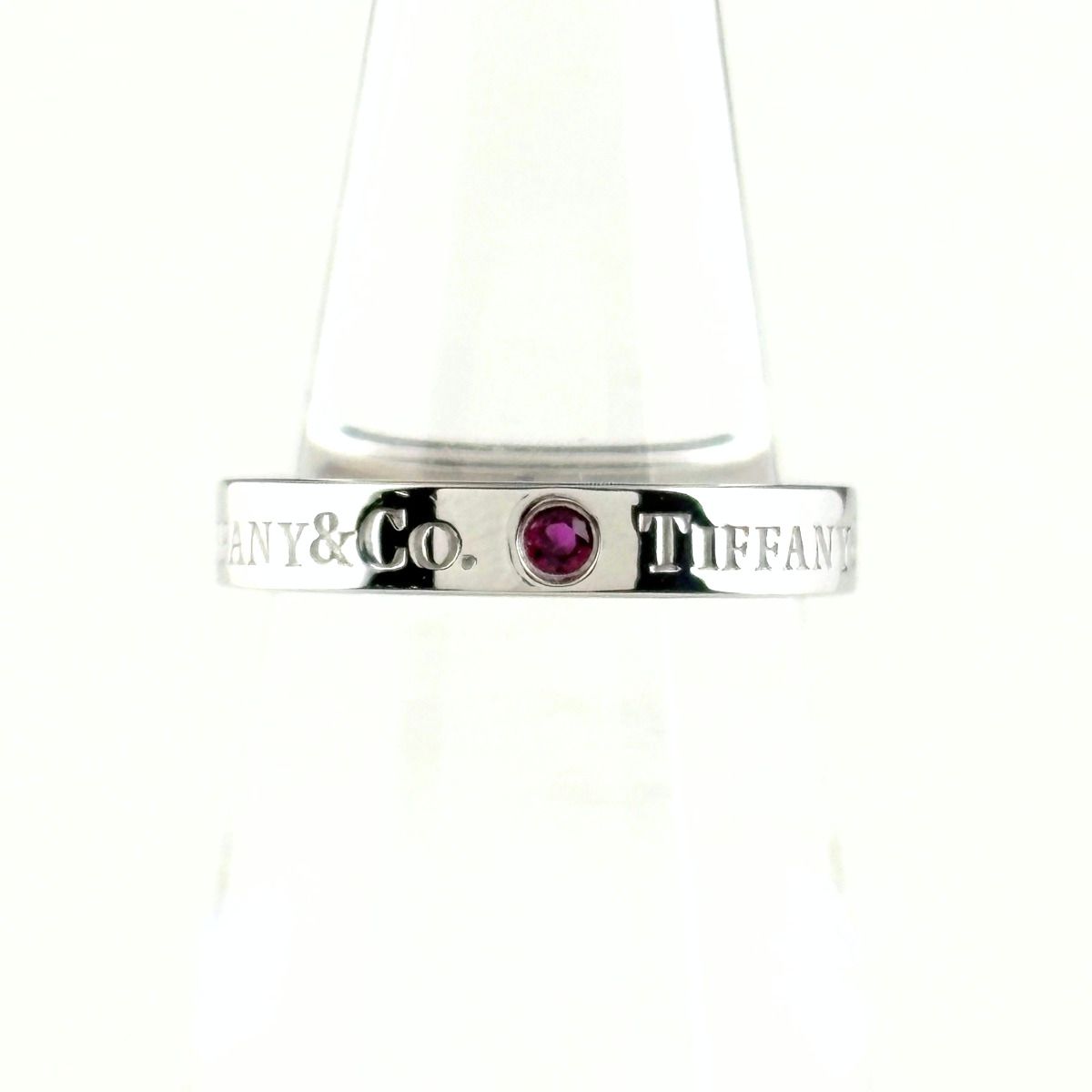 Tiffany & Co Flat Band Ring Platinum Ruby
