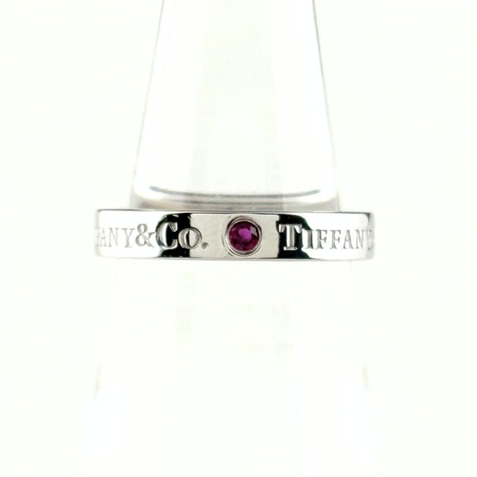 Tiffany & Co Flat Band Ring Platinum Ruby
