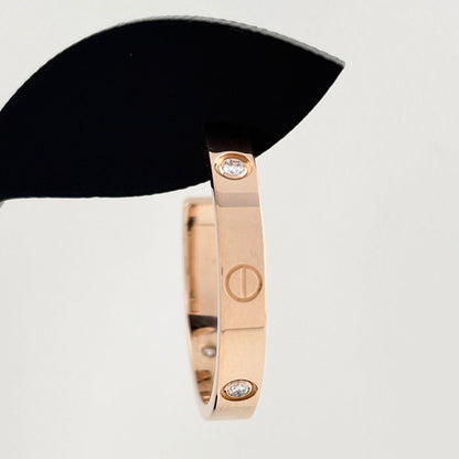 Cartier Love Hoop Earrings PG Pink Gold Pave Diamond — view 2