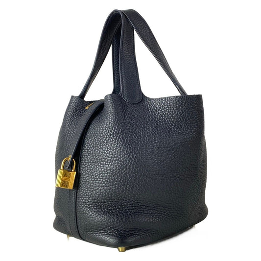 Hermes Handbag Picotin Lock PM Black Gold