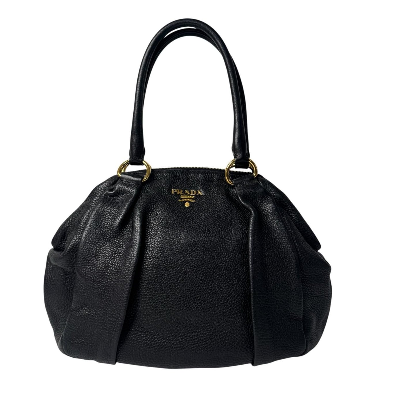 Prada Prad Tote Leather Black