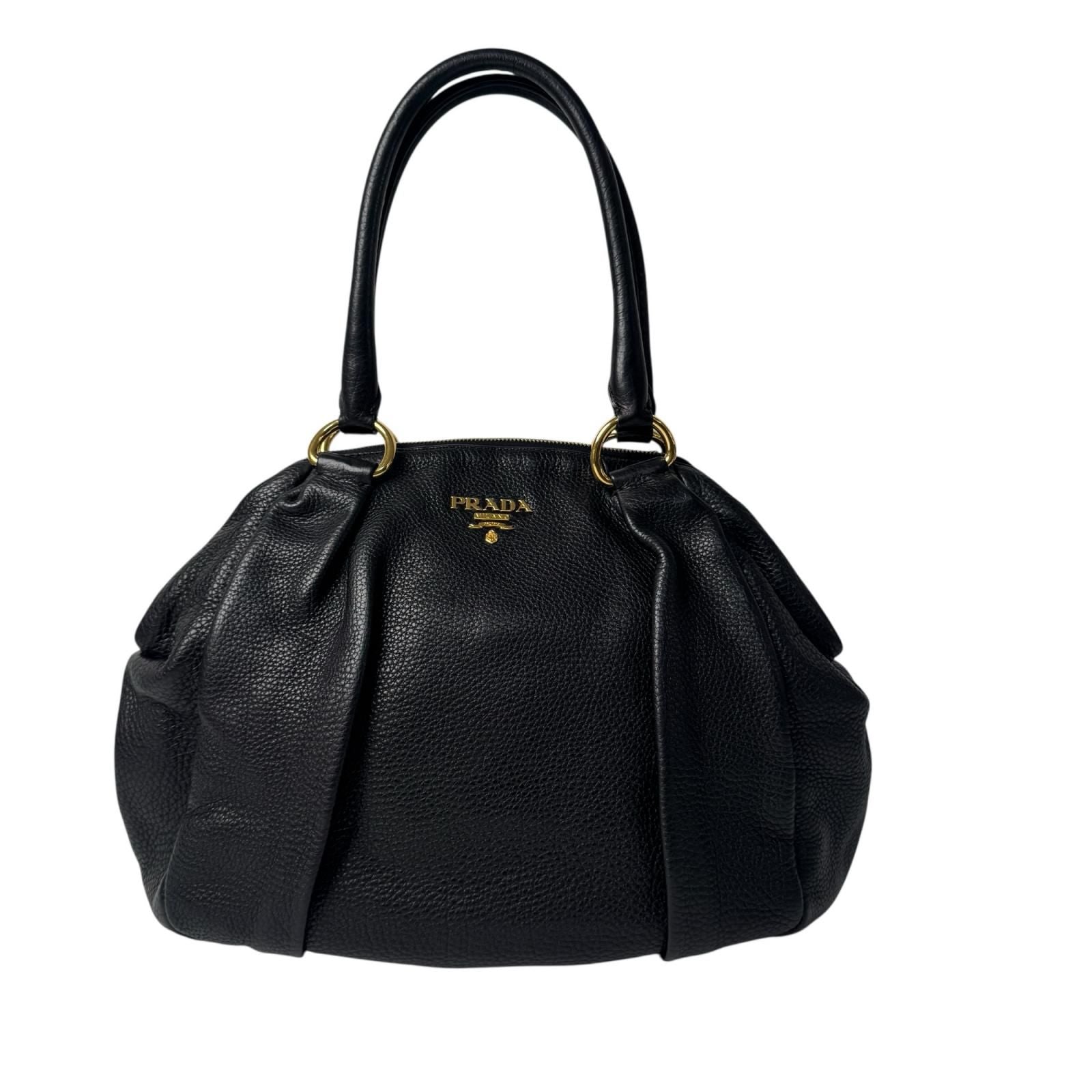 Prada Prad Tote Leather Black