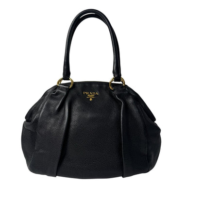Prada Prad Tote Leather Black