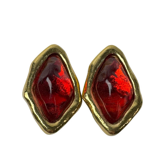Saint Laurent Yves Vintage Earrings Color Stone