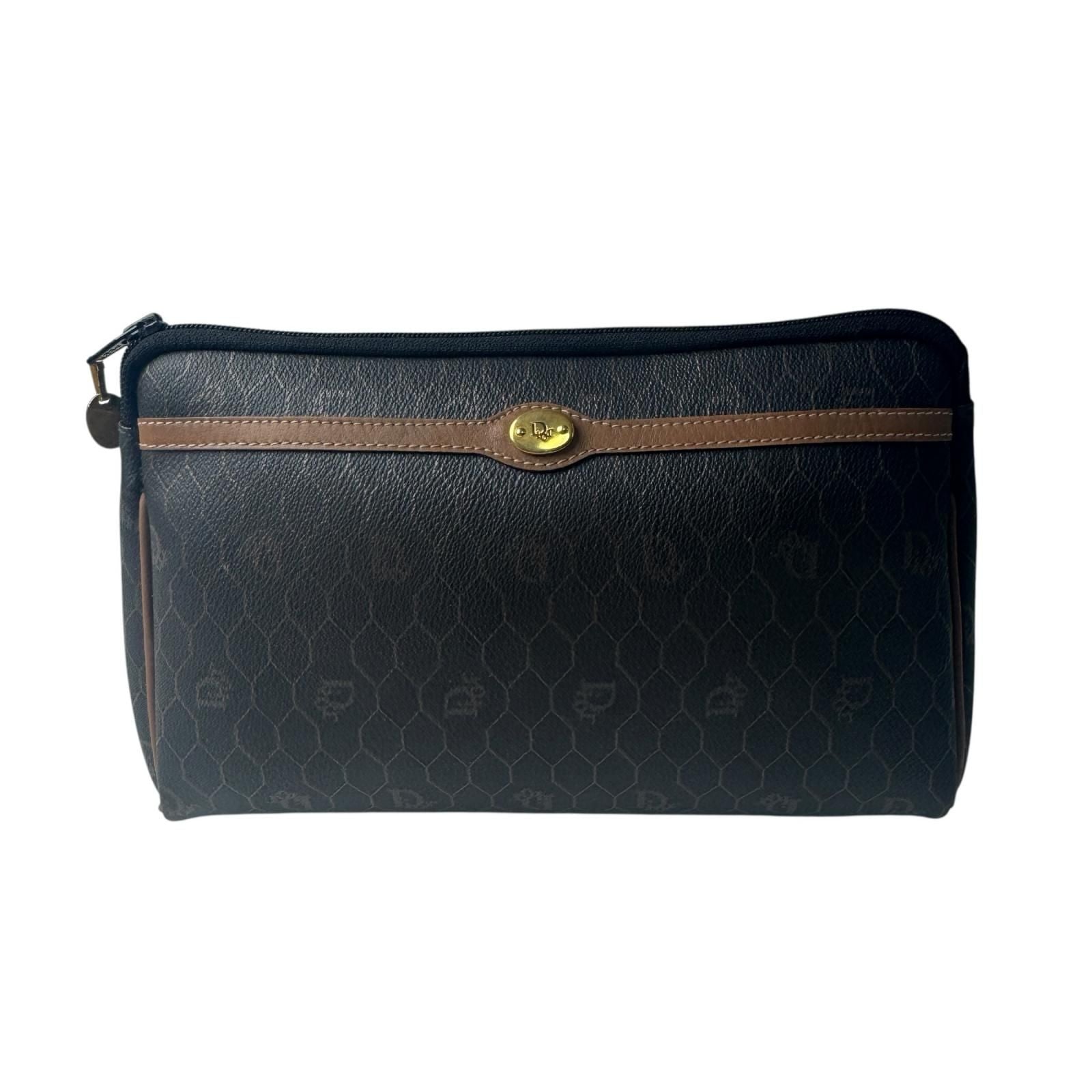 Dior Vintage Honeycomb Pattern Pouch Clutch