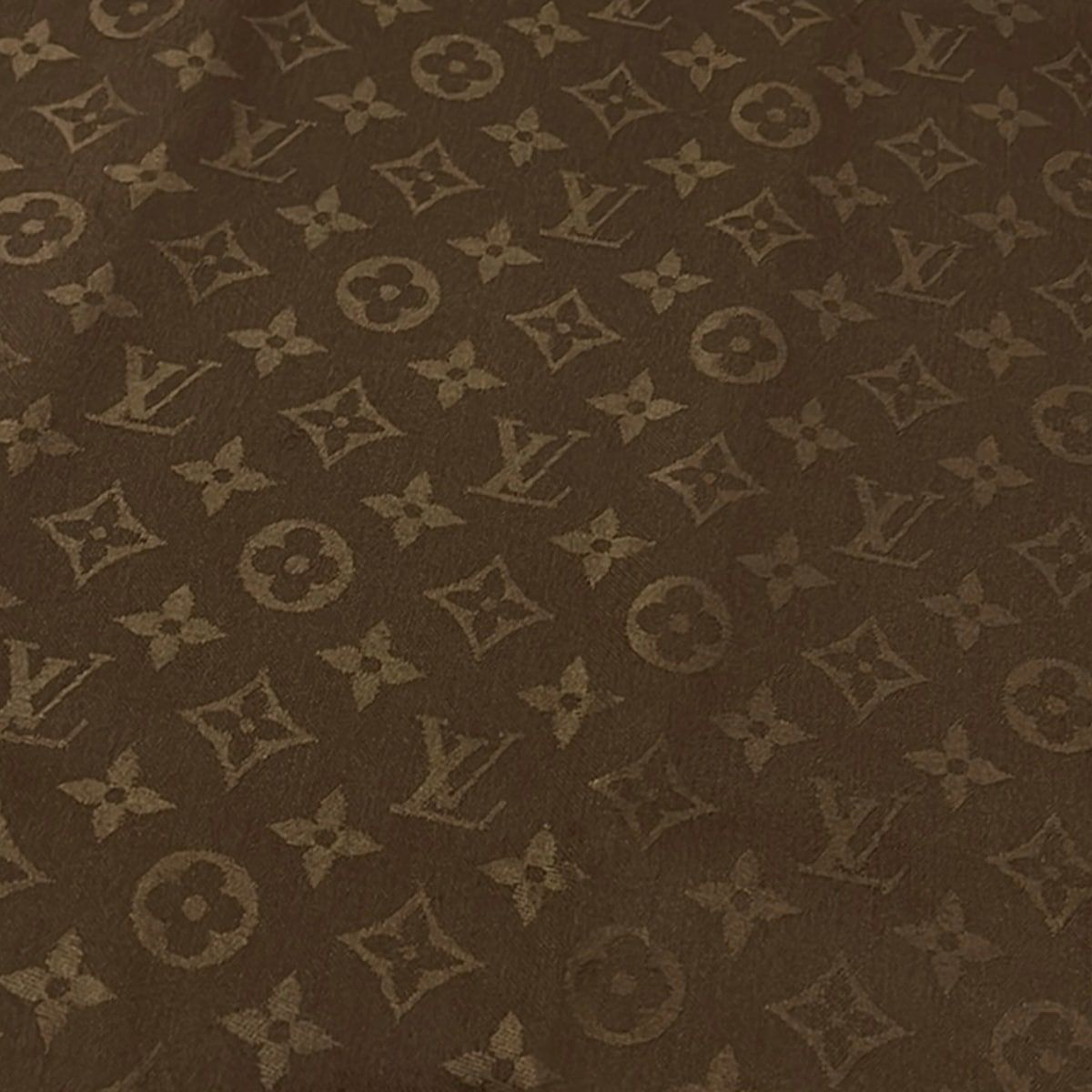 Louis Vuitton Shawl Monogram Dark Brown Wool Silk Scarf — view 4