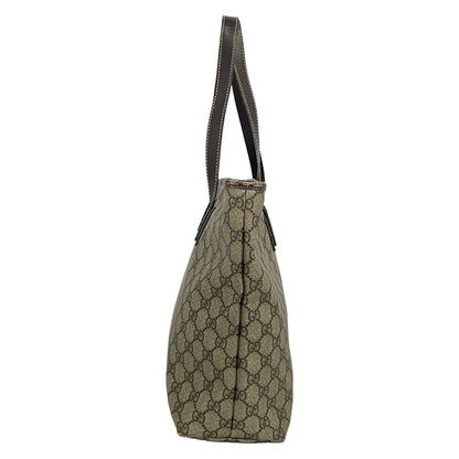 Gucci Tote GG Plus Supreme Beige Dark Brown Leather — view 4
