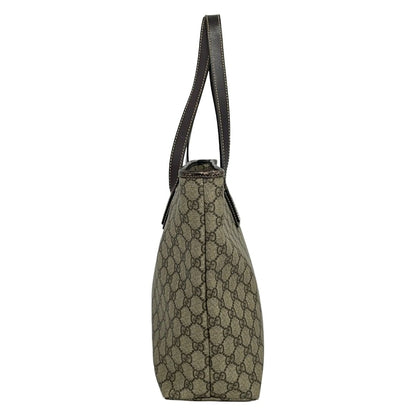 Gucci Tote GG Plus Supreme Beige Dark Brown Leather — view 2
