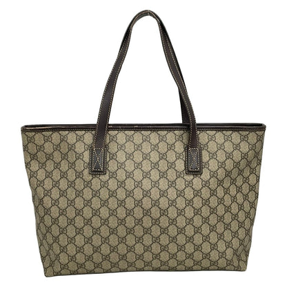 Gucci Tote GG Plus Supreme Beige Dark Brown Leather — view 3