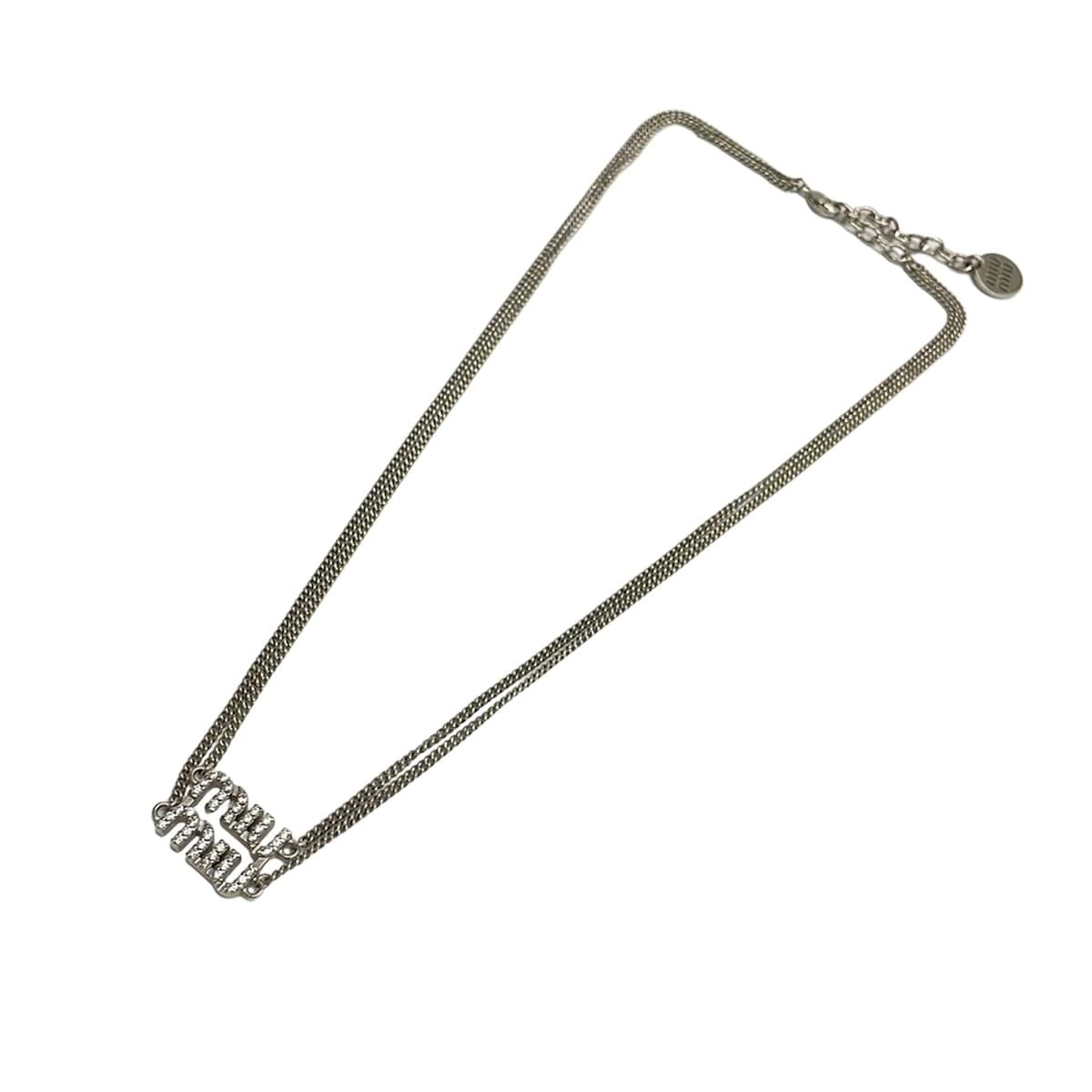 Miu Necklace Silver Clear Logo — view 2