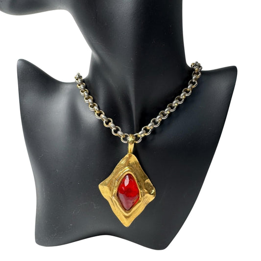 Saint Laurent Yves Vintage Necklace Color Stone