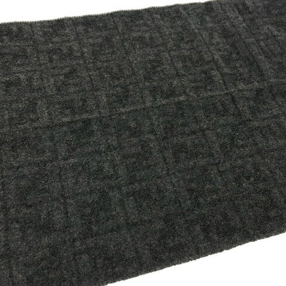 Fendi Shawl Dark Gray Black Zucca Pattern Wool Scarf — view 3