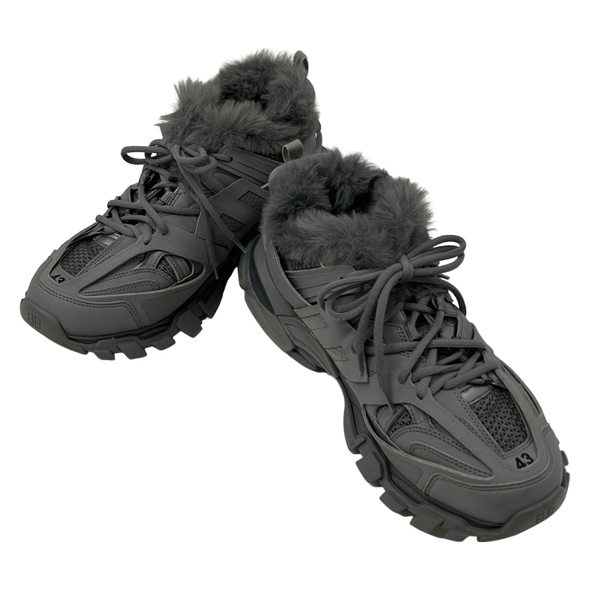 Balenciaga Sneakers 28.5 Fur Track Sweatshirt Gray Fur — view 2
