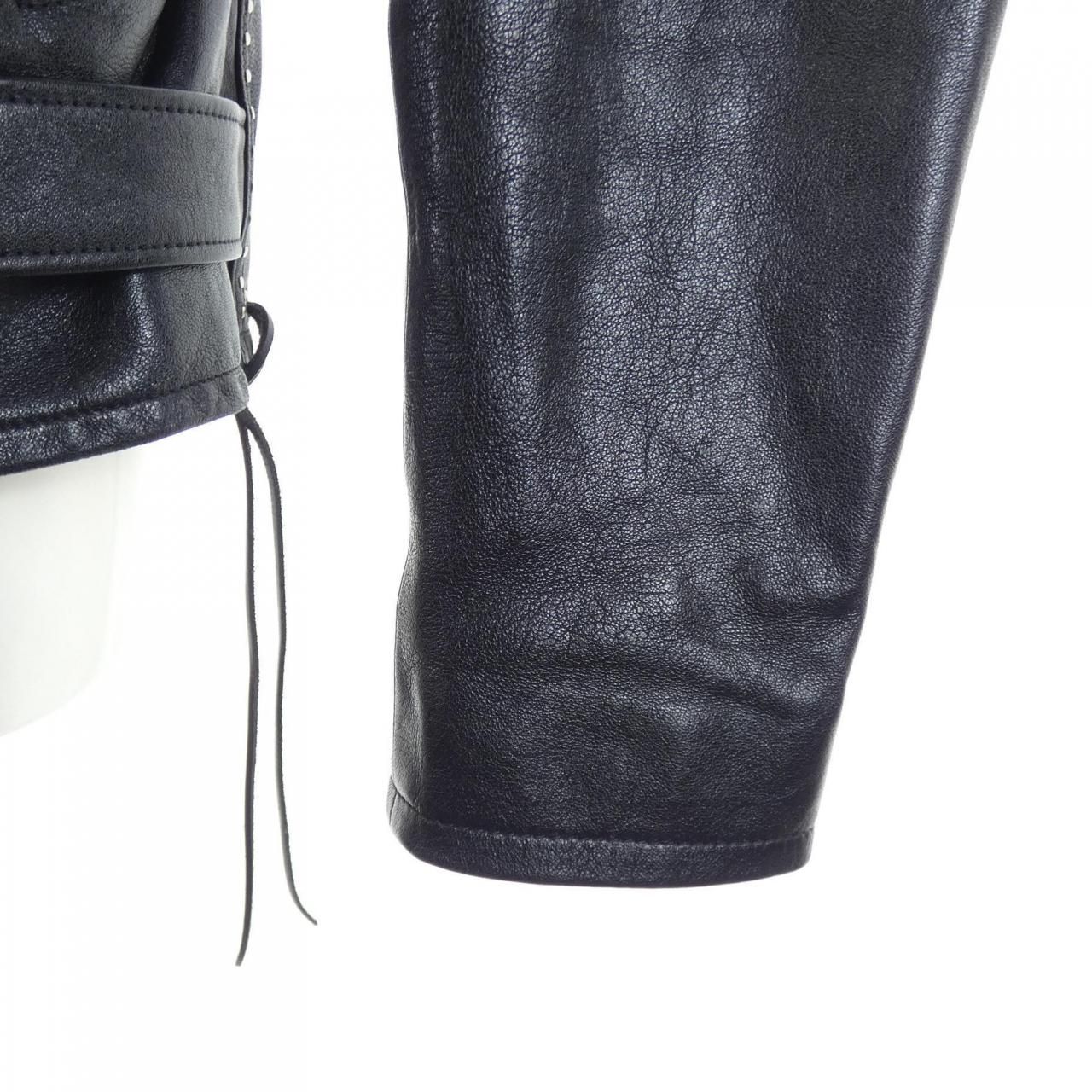 Saint Laurent Leather Rider's Jacket — view 6