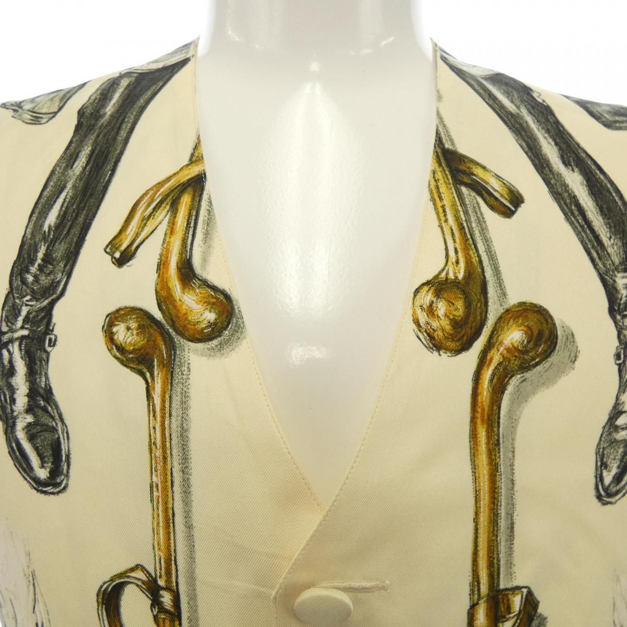 Hermes Vintage Propos Bottes Twill Lane Vest — view 5