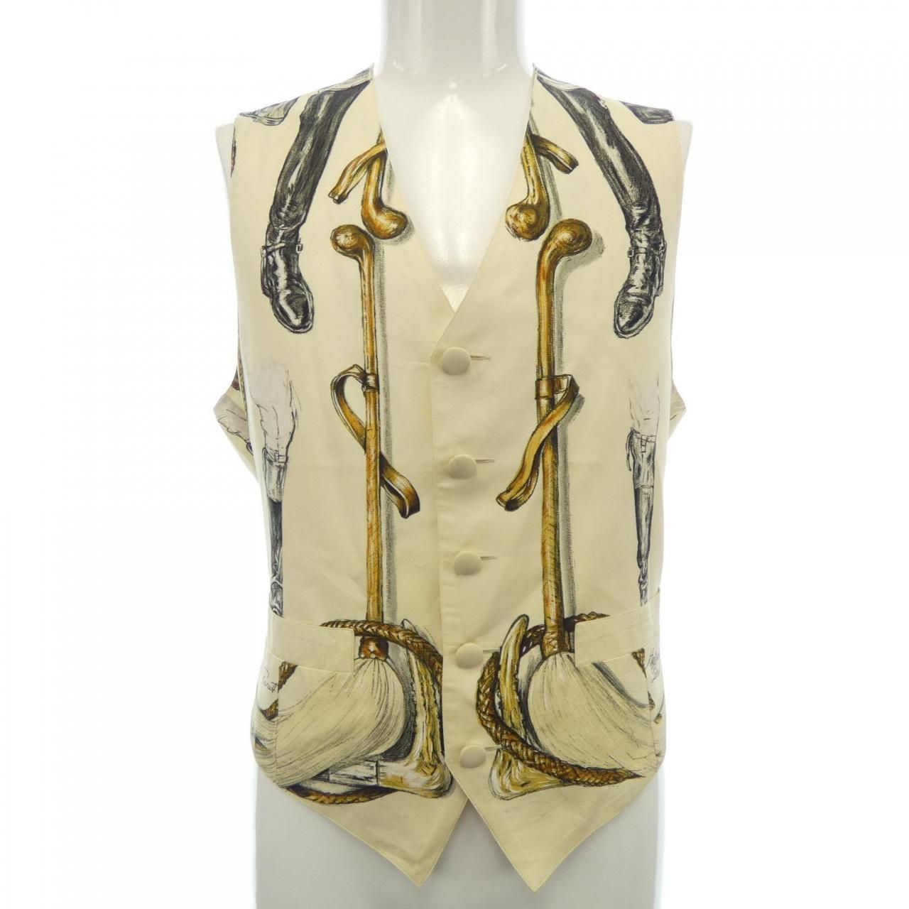 Hermes Vintage Propos Bottes Twill Lane Vest
