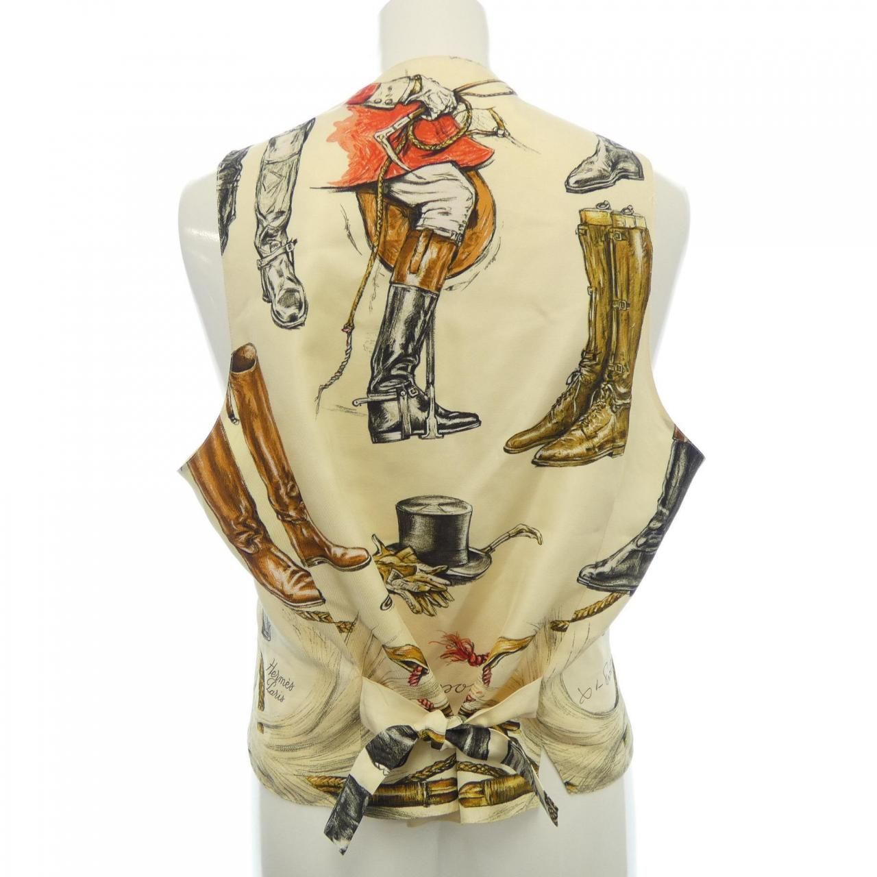Hermes Vintage Propos Bottes Twill Lane Vest — view 2