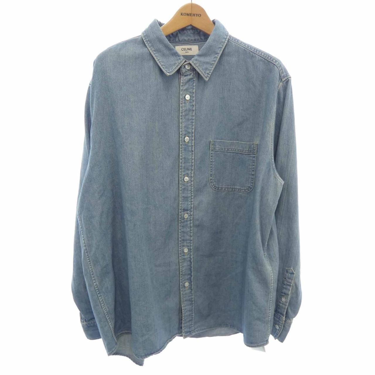 Celine Oversize Shirt Vintage Stone Indigo Denim