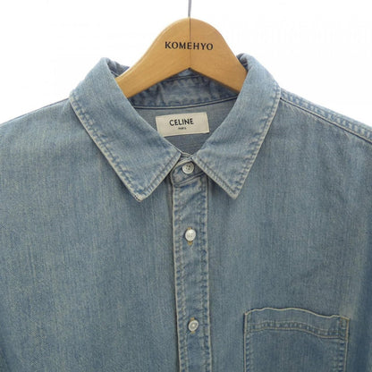 Celine Oversize Shirt Vintage Stone Indigo Denim — view 5