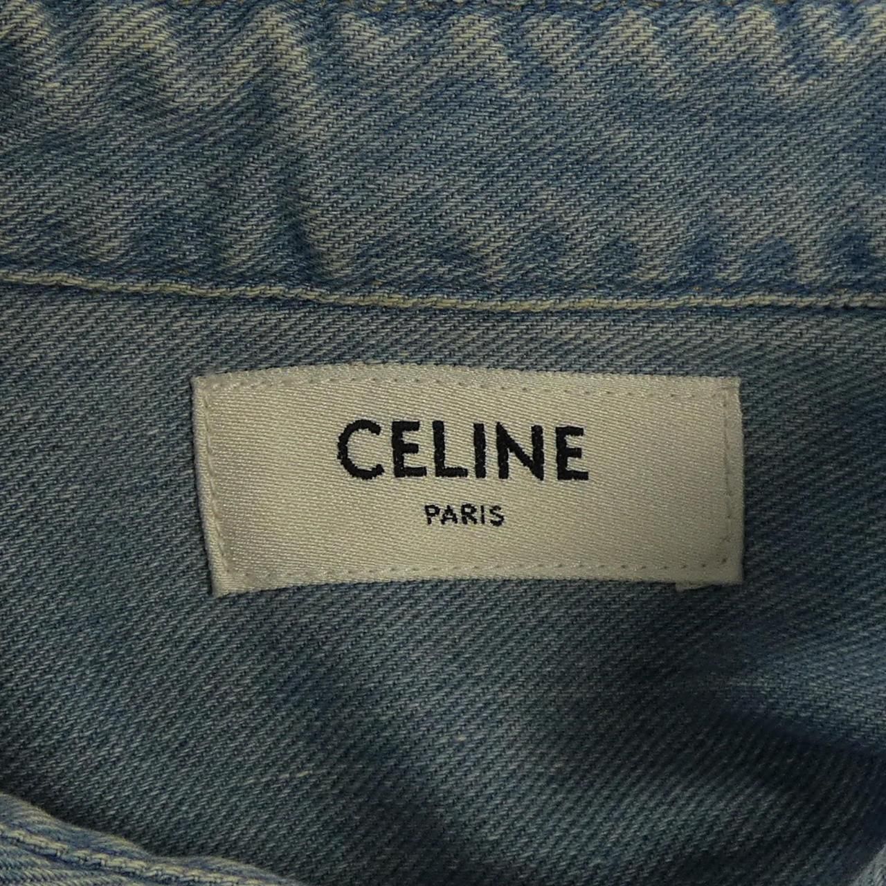 Celine Oversize Shirt Vintage Stone Indigo Denim — view 4