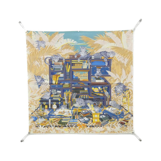 Hermes les Douze Leopards Carre Double Face Scarf