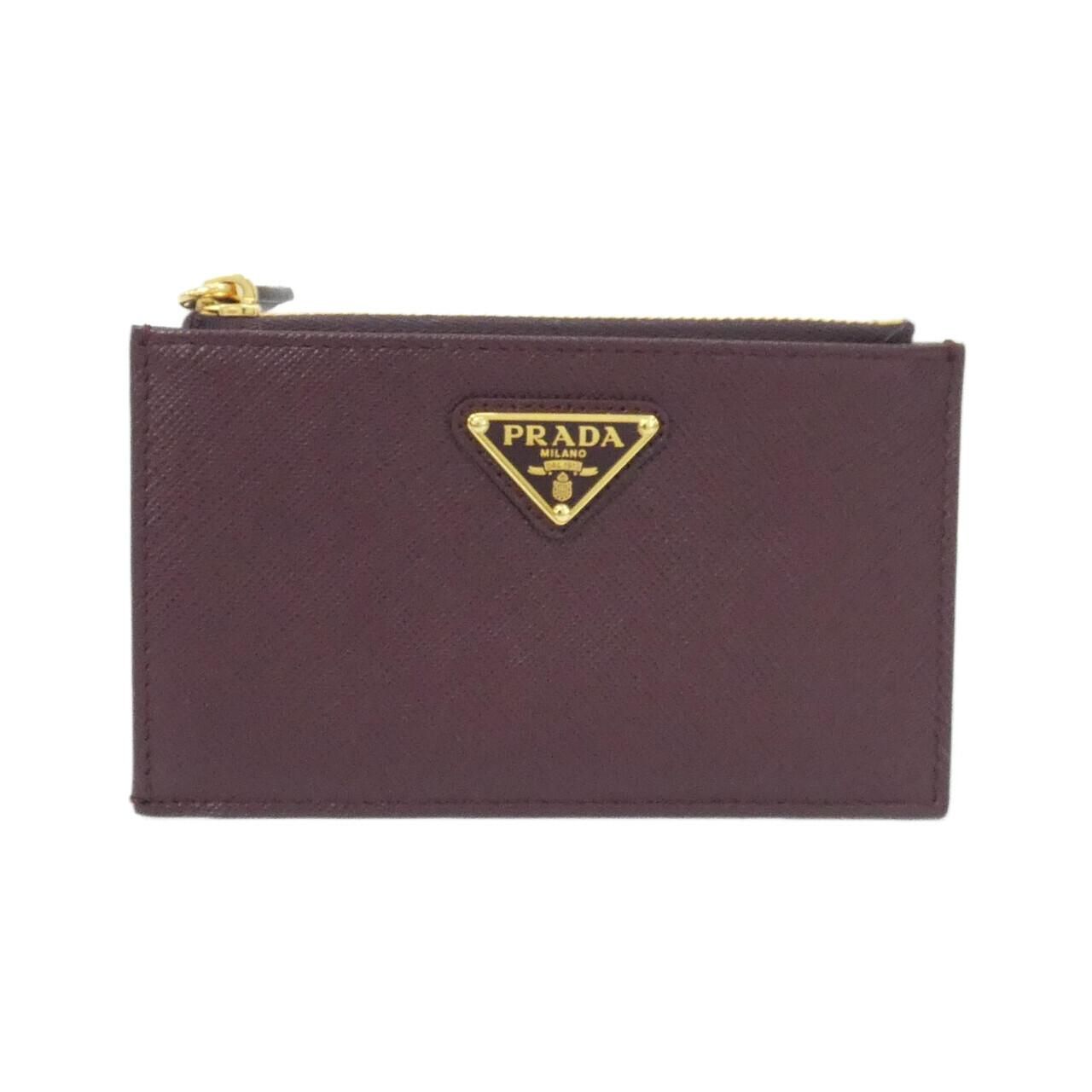Prada Coin Case Coin Purse Burgundy