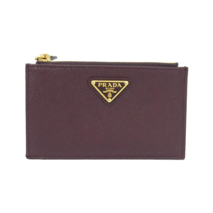Prada Coin Case Coin Purse Burgundy