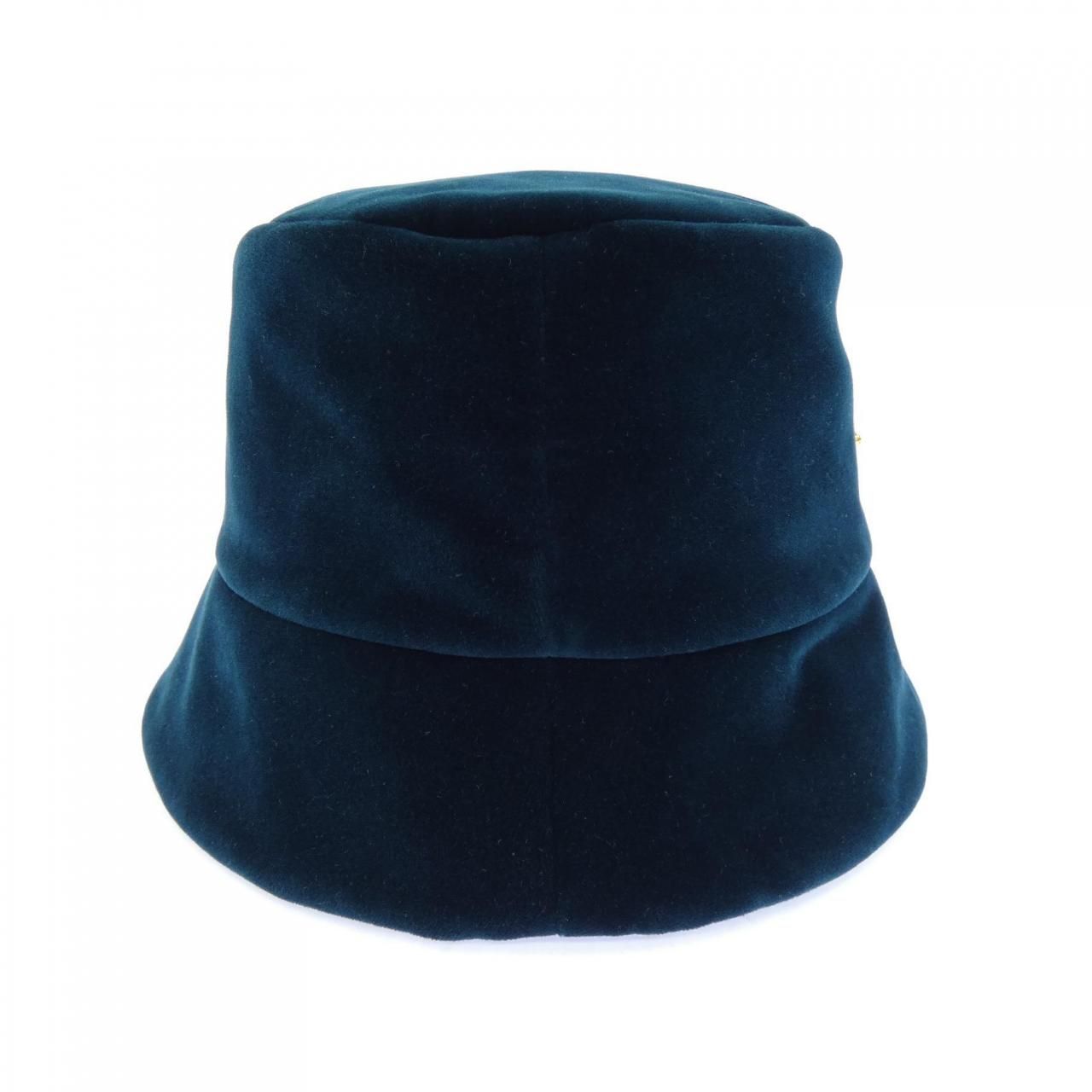 Prada Triangle Logo Velvet Bucket Hat — view 4