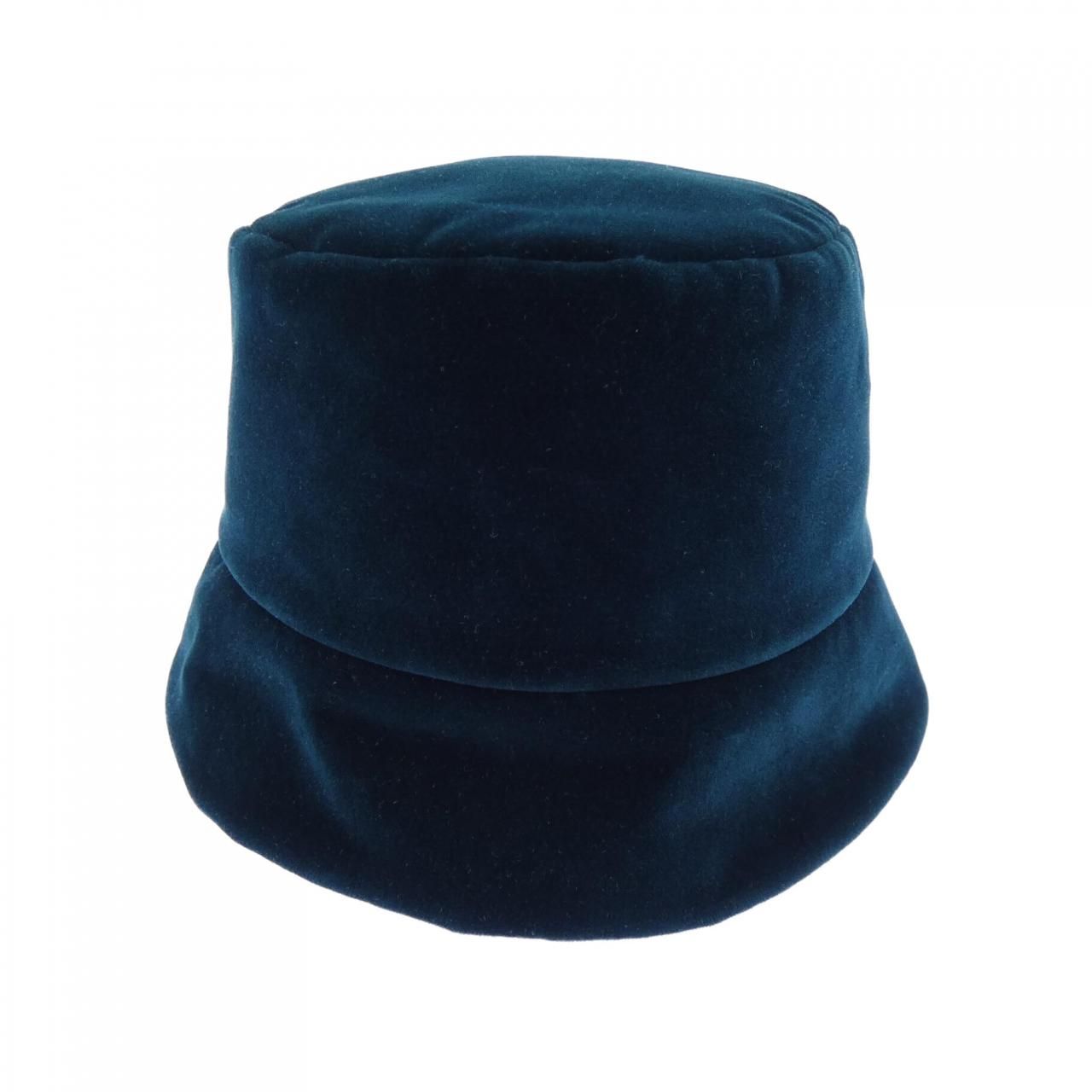 Prada Triangle Logo Velvet Bucket Hat