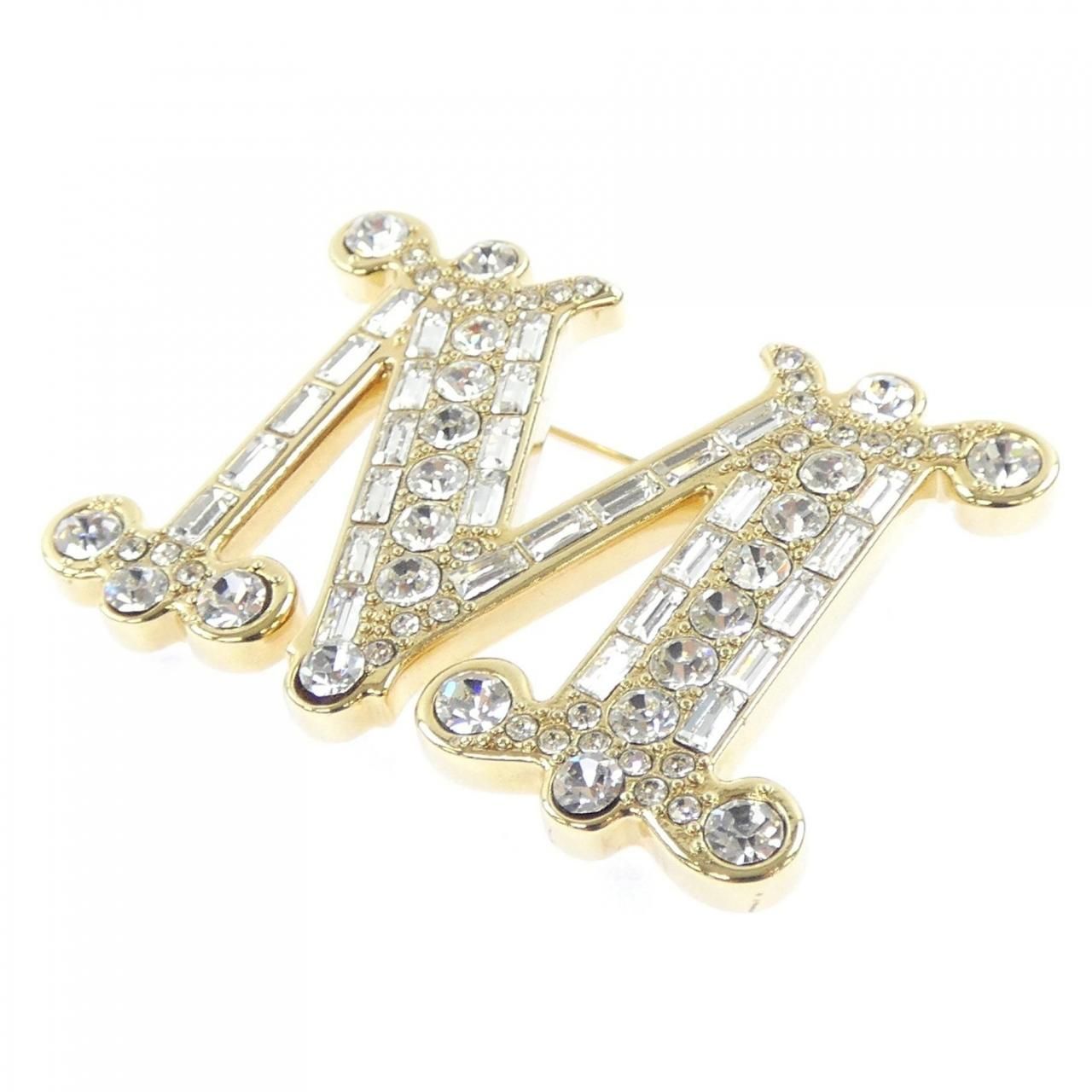 Max Mara M Brooch Gold