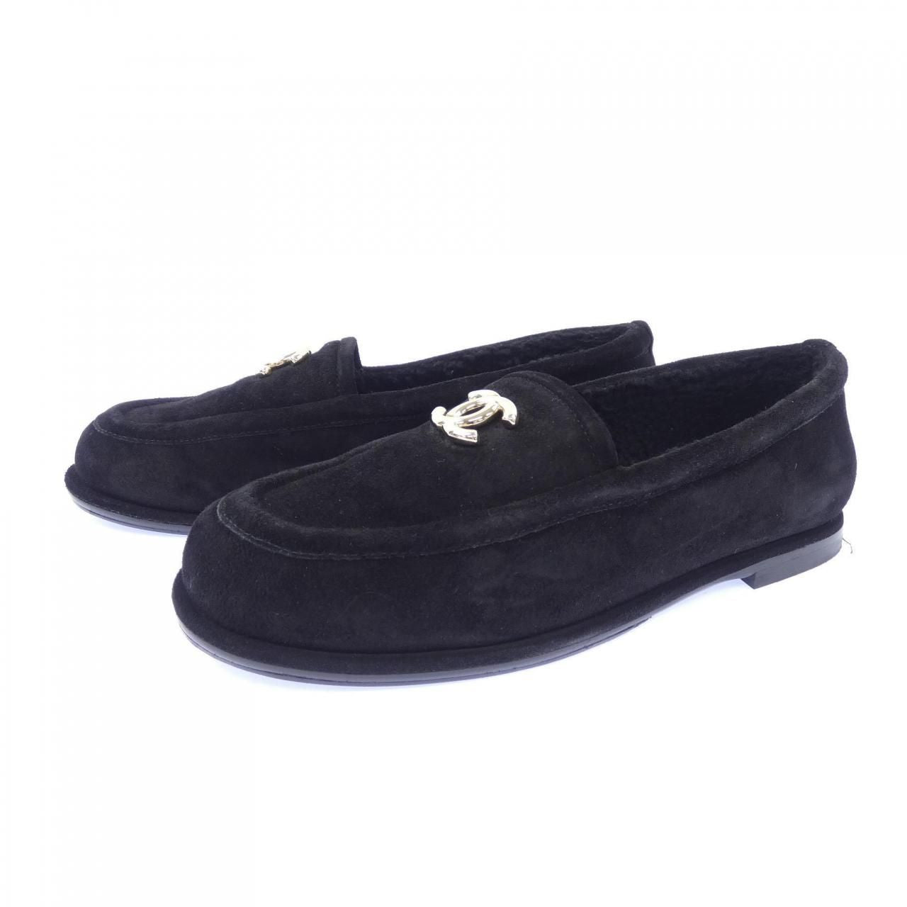 Chanel Moccasins Shoes Loafers Black — view 3