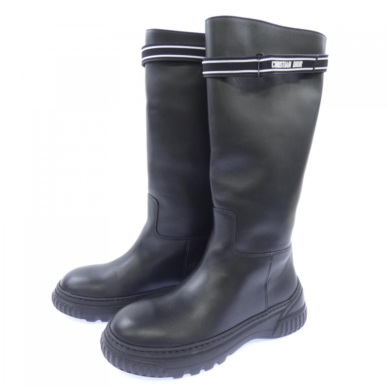 Dior Rubber Velcro Strap D-racer Long Boots — view 3