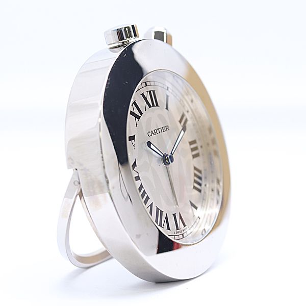 Cartier Travel Clock Quartz Silver Dial Table — view 2