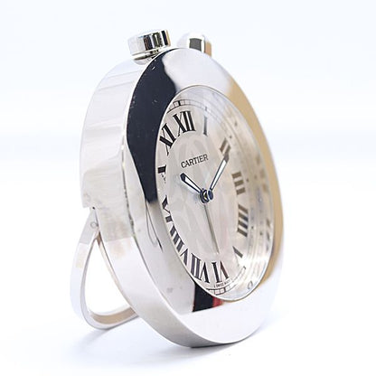 Cartier Travel Clock Quartz Silver Dial Table — view 2
