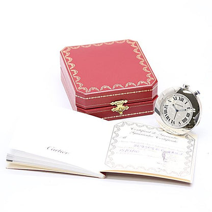 Cartier Travel Clock Quartz Silver Dial Table — view 4
