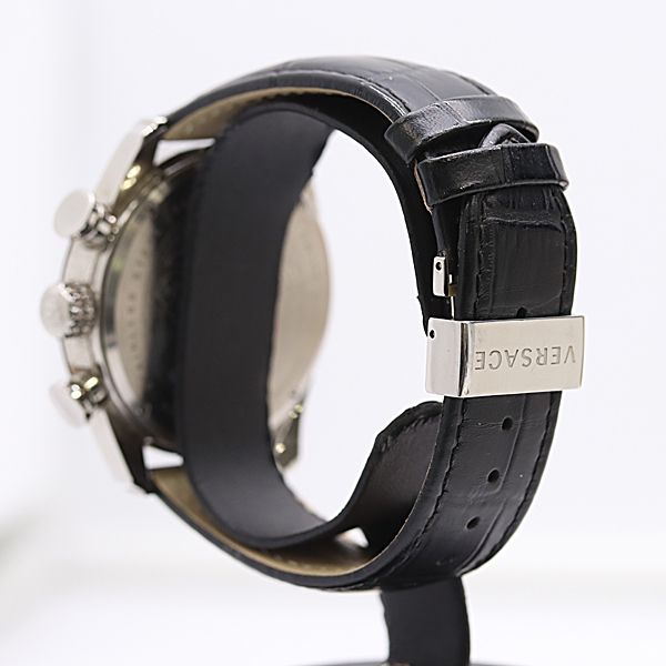 Versace V-ray SS Quartz Chronograph Black Dial Watch — view 3