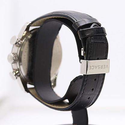 Versace V-ray SS Quartz Chronograph Black Dial Watch — view 3
