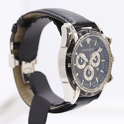 Versace V-ray SS Quartz Chronograph Black Dial Watch — view 2