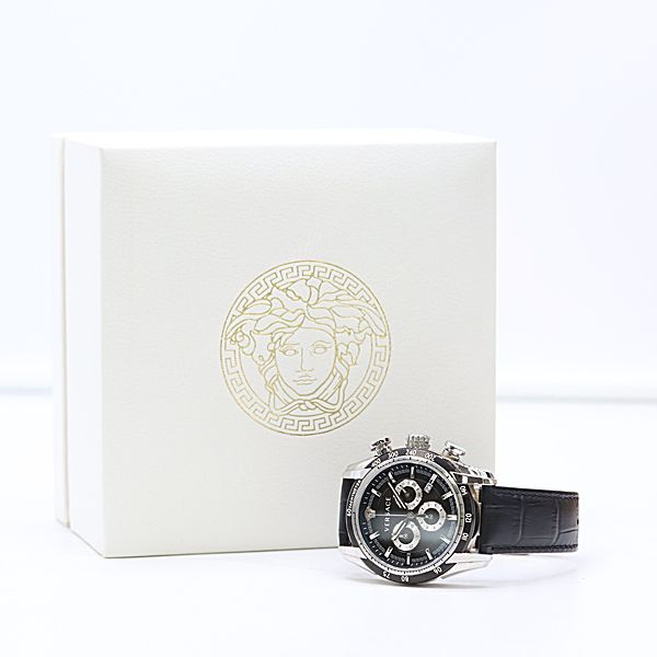 Versace V-ray SS Quartz Chronograph Black Dial Watch — view 5