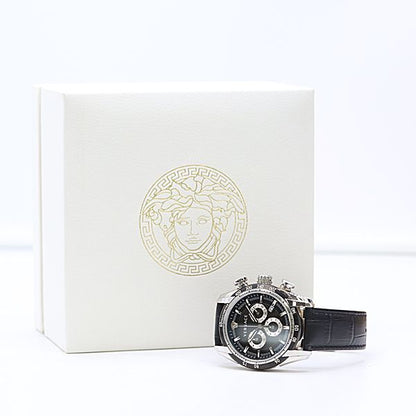 Versace V-ray SS Quartz Chronograph Black Dial Watch — view 5
