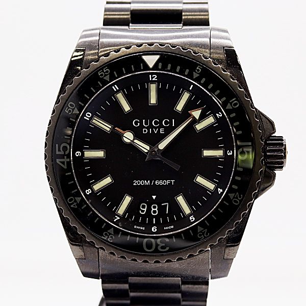 Gucci Dive 136.2 SS Quartz Black Dial Watch