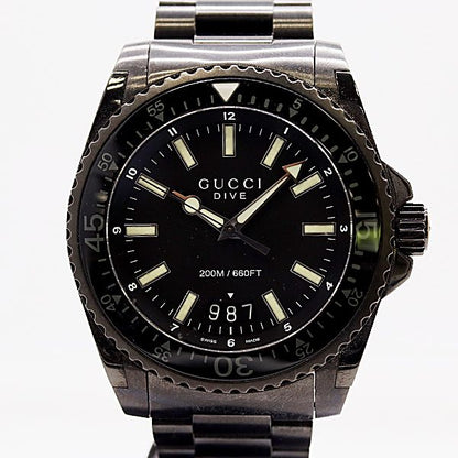 Gucci Dive 136.2 SS Quartz Black Dial Watch