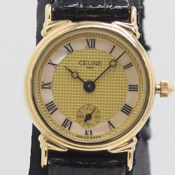 Celine and Quartz Sumoseco Gold Dial Watch Nam