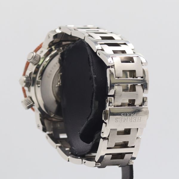 Hermes Clipper Quartz Date Orange Dial Watch Nam — view 3