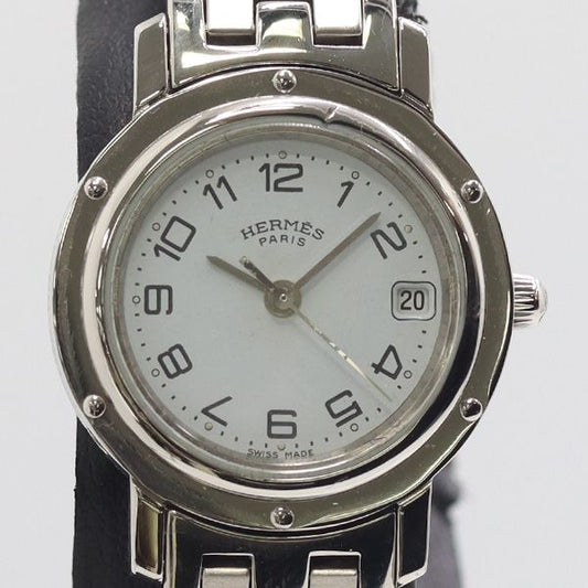 Hermes Clipper Quartz Date White Dial Watch Nam