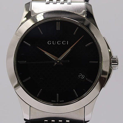 Gucci Timeless 126.4 Date Quartz Black Dial Watch Mtm