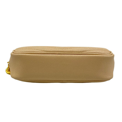 Saint Laurent Paris Mini Shoulder Bag Beige Chain Tassel Leather — view 5