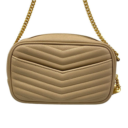 Saint Laurent Paris Mini Shoulder Bag Beige Chain Tassel Leather — view 3