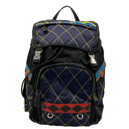 Prada Backpack Black Navy Multi